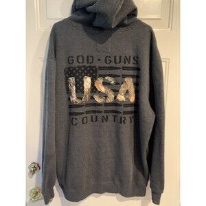 Buck Wear Men’s Grey USA Hoodie/Pullover XL